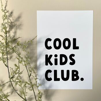 'Cool Kids Club' Bedroom Or Playroom Poster, 3 of 8