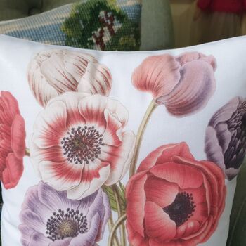 Anemone Flower Print Decorative Cushion, 5 of 6