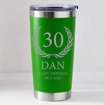 Personalised Birthday Crest Travel Cup – Double Wall Insulated, 5 of 12
