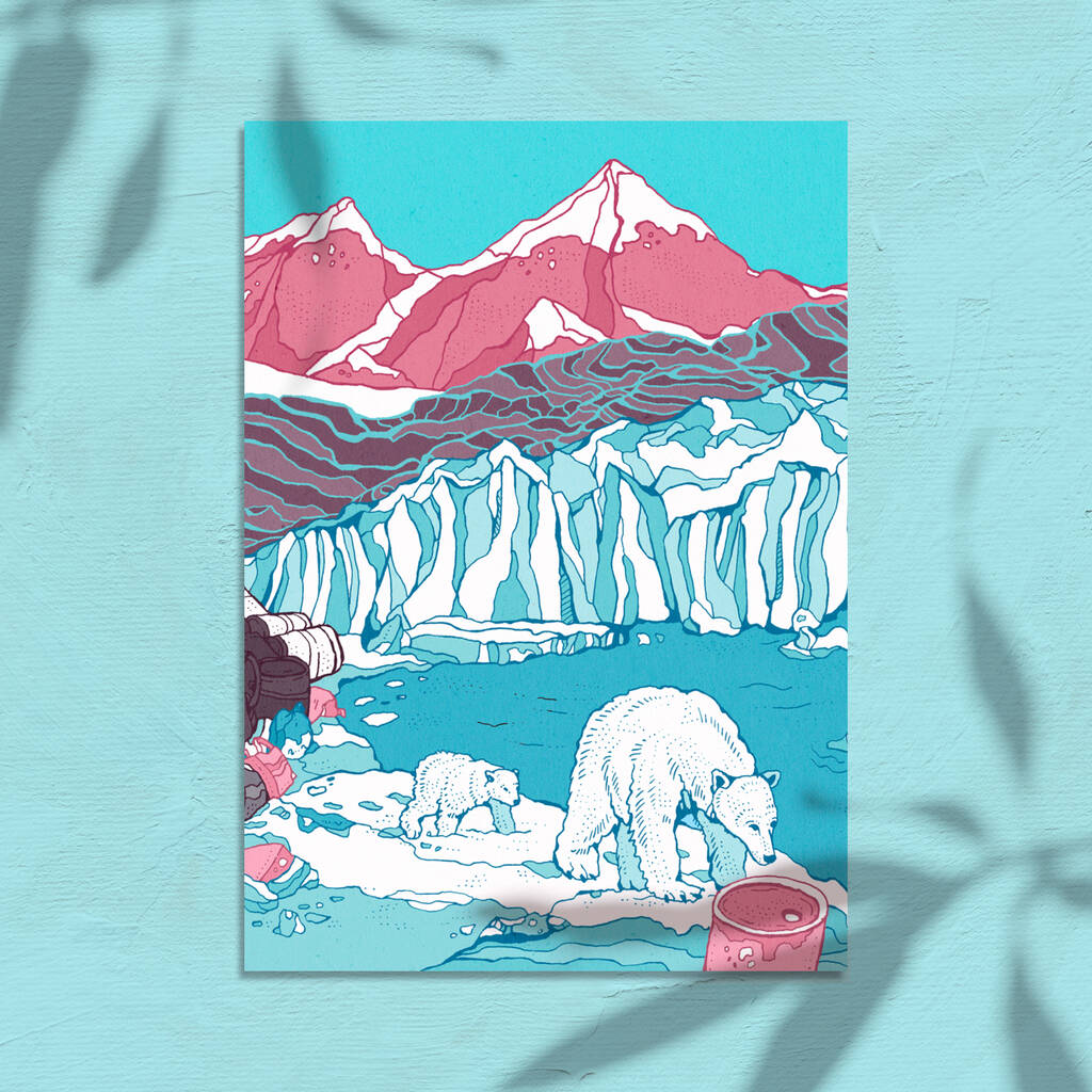 Polar Bears Greeting Card By Gosia Grodzka Illustration ...