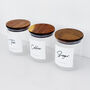 Set Of Tea, Coffee And Sugar Jars With Acacia Lids, thumbnail 7 of 11