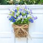 Tulip And Grapevine Basket Door Spring Wreath, thumbnail 11 of 11