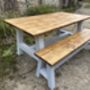 Reclaimed Dining Bench A Frame Legs Painted, thumbnail 6 of 8