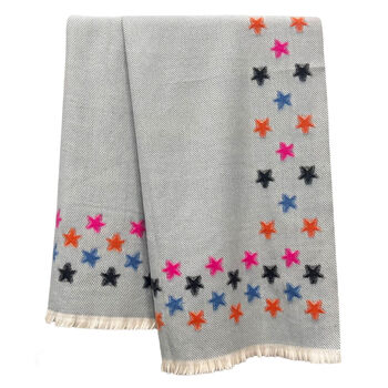 Herringbone Star Pattern Supersoft Scarf, 2 of 5