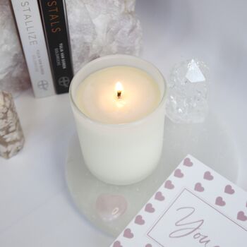 You Are Loved Rose Quartz Crystal Candle For Love, 3 of 3