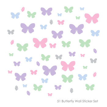 Childrens Butterfly Flutter Wall Stickers Set, 3 of 5