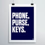 Phone, Purse, Keys Print, thumbnail 1 of 4