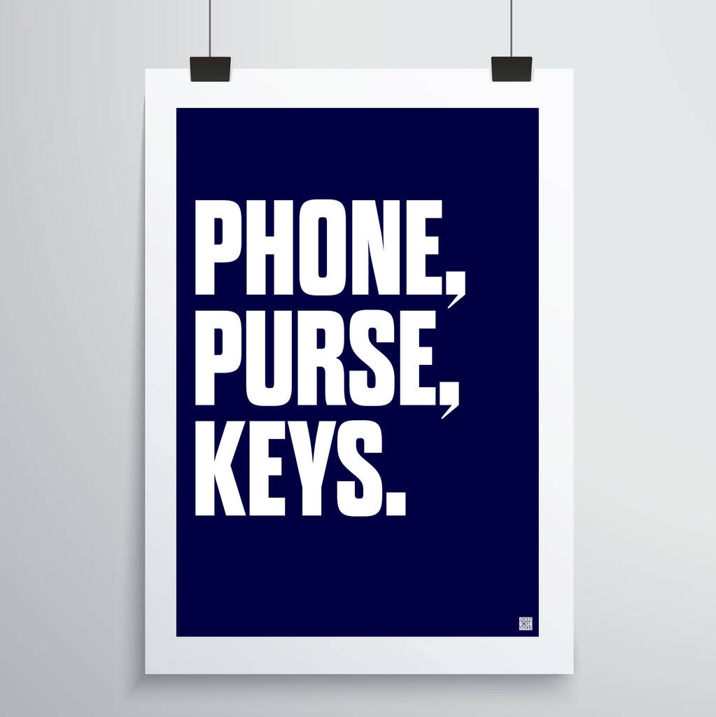 Phone, Purse, Keys Print, 1 of 4
