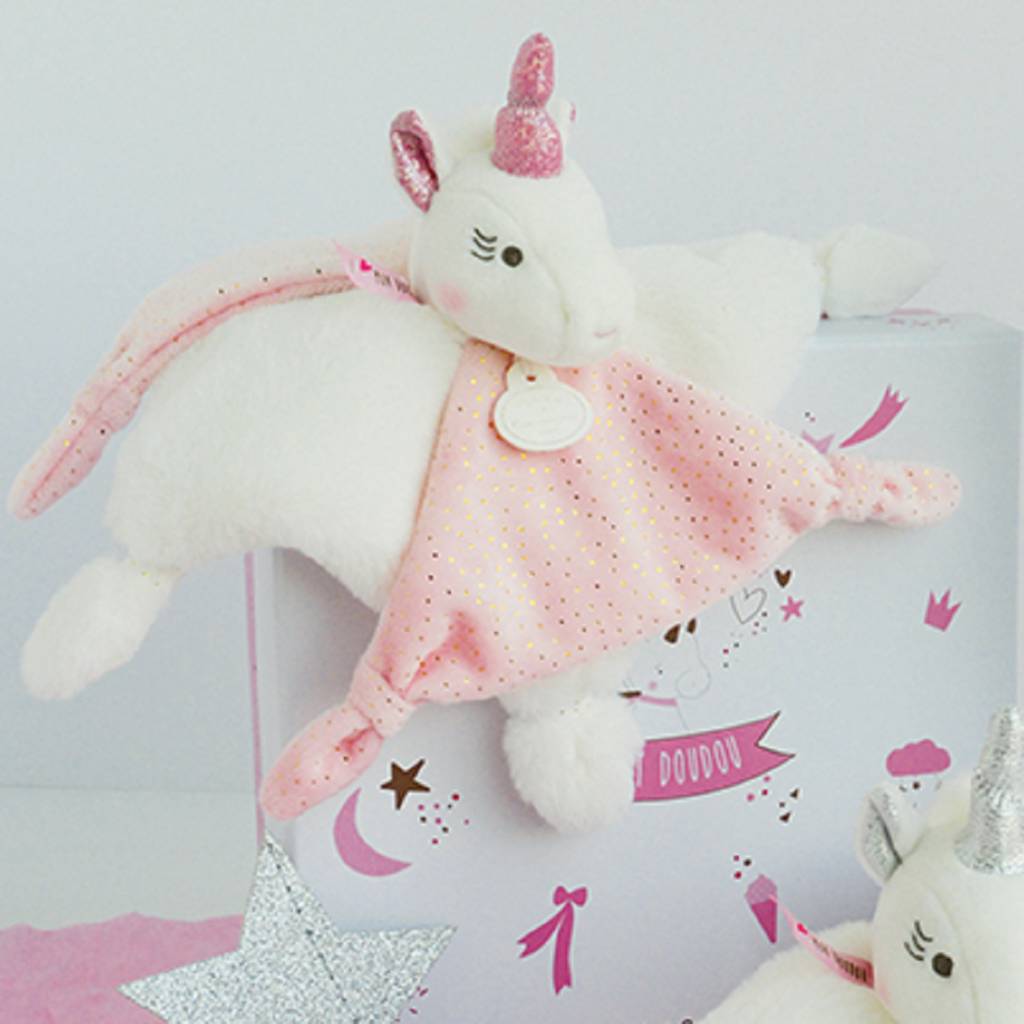Personalised Doudou Pink Unicorn Comforter By That's Mine Personalised ...