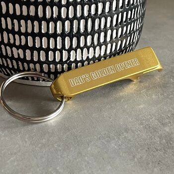 Personalised Gold Bottle Opener Keyring, 5 of 5