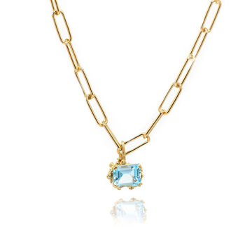 Gold Vermeil Astrid Sky Blue Topaz Necklace, 2 of 3