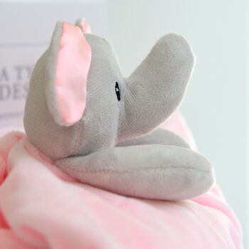 Personalised Pink Elephant Comforter With Soft Ears, 3 of 5