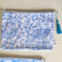 Quilted Block Print Pouches, Fair Trade Zipper Purses Ethically Handmade In India, thumbnail 3 of 8