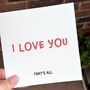 I Love You Card, Minimalist Romantic Message, thumbnail 1 of 7