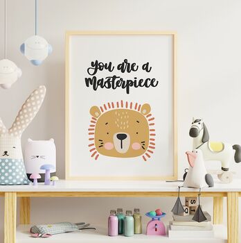 You Are A Masterpiece Lion Nursery Print, 3 of 8
