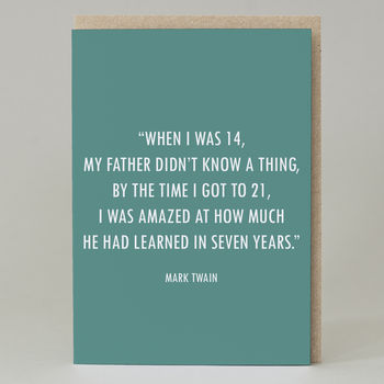 Father's Day Mark Twain Quote Card, 2 of 3