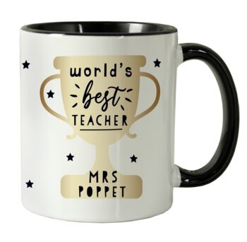 Personalised World's Best Teacher Trophy Mug, 3 of 4
