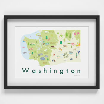 Washington State Map USA Art Print, 2 of 3