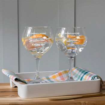 Personalised Engraved Gin Glass Graduation Gift For Daughter, 3 of 5
