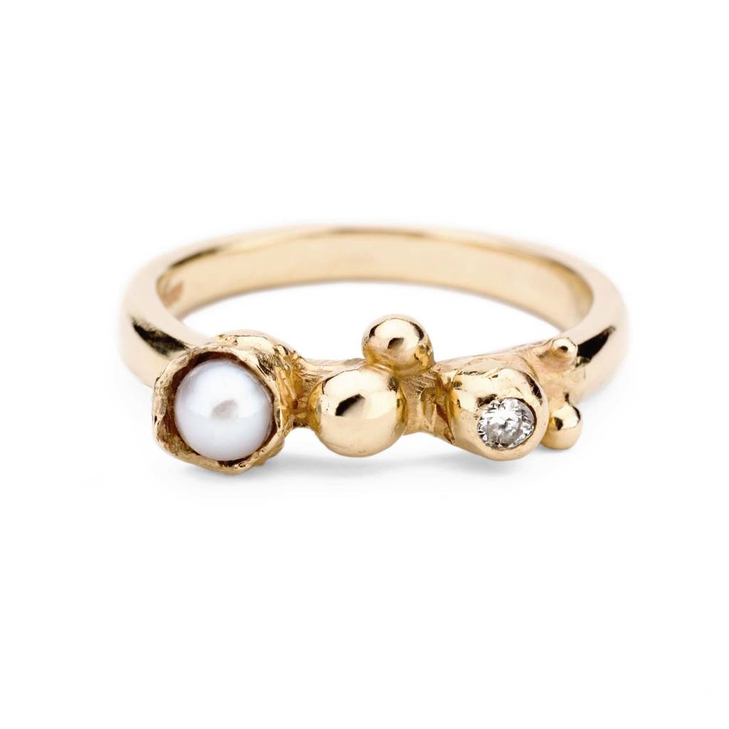 diamond and pearl ring by by caroline designs | notonthehighstreet.com