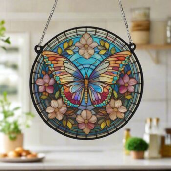 Butterfly Stained Glass Effect Suncatcher, 4 of 6