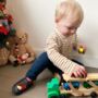Dotty Fish Holly The Robin Soft Leather Baby Shoes With Barefoot Soles, thumbnail 2 of 7