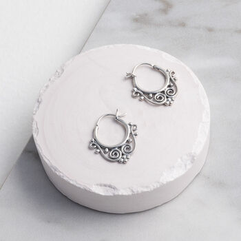 Sterling Silver Safi Hoops, 2 of 4
