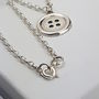 Silver Button Pendant With 18' Silver Chain, thumbnail 3 of 10