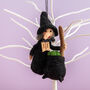 Personalised Felt Witch Hanging Decoration, thumbnail 4 of 5