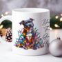 Personalised Staffordshire Bull Terrier In Christmas Lights, thumbnail 3 of 11