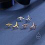 Sterling Silver Mismatched Asymmetric Swallow Bird Stud Earrings, thumbnail 7 of 12