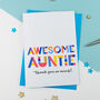 Awesome Auntie Personalised Card, thumbnail 2 of 2