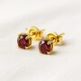 Gold Coloured Stud Earring Birthstone Bridesmaid Girlfriend Gift, thumbnail 1 of 6