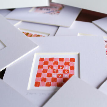 Love You Mum Checkerboard Mini Art Print, 6 of 11
