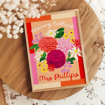 Personalised Teacher Gift – Blooming Brilliant Thank You Print, 2 of 9