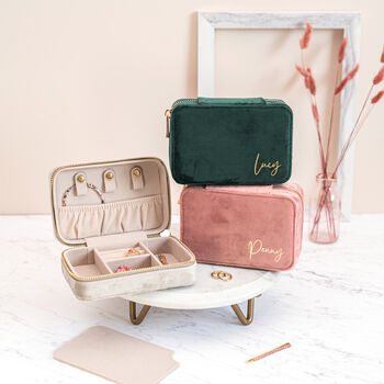 Personalised Velvet Travel Jewellery Box, 10 of 11
