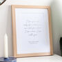 Lyric, Quote Or Vows Snippet Foiled Silver Anniversary Print, thumbnail 1 of 3