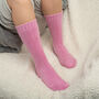 Ribbed Cuff Women's Bed Socks – Pink, thumbnail 3 of 4