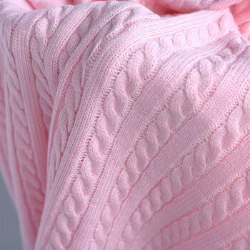 Personalised Pink Knitted Baby Blanket, 4 of 8