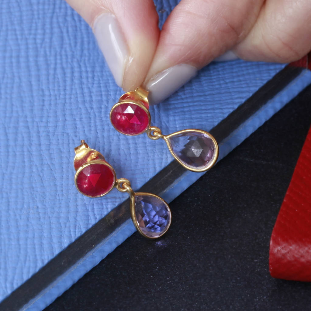 stud and drop gemstone earrings by auren