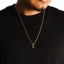 Mini Gold Tigers Eye Gemstone Pendant Necklace For Men, thumbnail 9 of 12