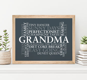 Use Your Own Words Personalised Word Cloud Print, 9 of 12