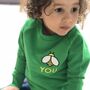 'Bee You' Embroidered Organic Children's Sweatshirt, thumbnail 1 of 10