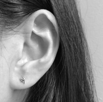 Thank You Teacher Gift Sterling Silver Tiny Star Earrings, 6 of 7