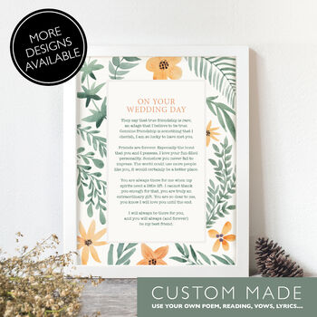 Personalised 'Use Your Own Words' Floral Print, 6 of 12