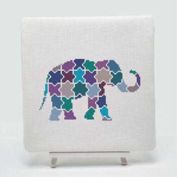 Jigsaw Elephant Cross Stitch Kit, 2 of 7