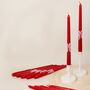 G Decor Set Of Two Red Dinner Candles With Angel Wings, thumbnail 4 of 7