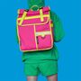 Neon Rolltop Backpack Pannier Pink Bicycle Bag, thumbnail 8 of 8