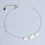 Sterling Silver Elephant Trio Charm Anklet, thumbnail 2 of 6
