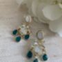 Green Gold Plated Mother Of Pearl Earrings, thumbnail 1 of 5